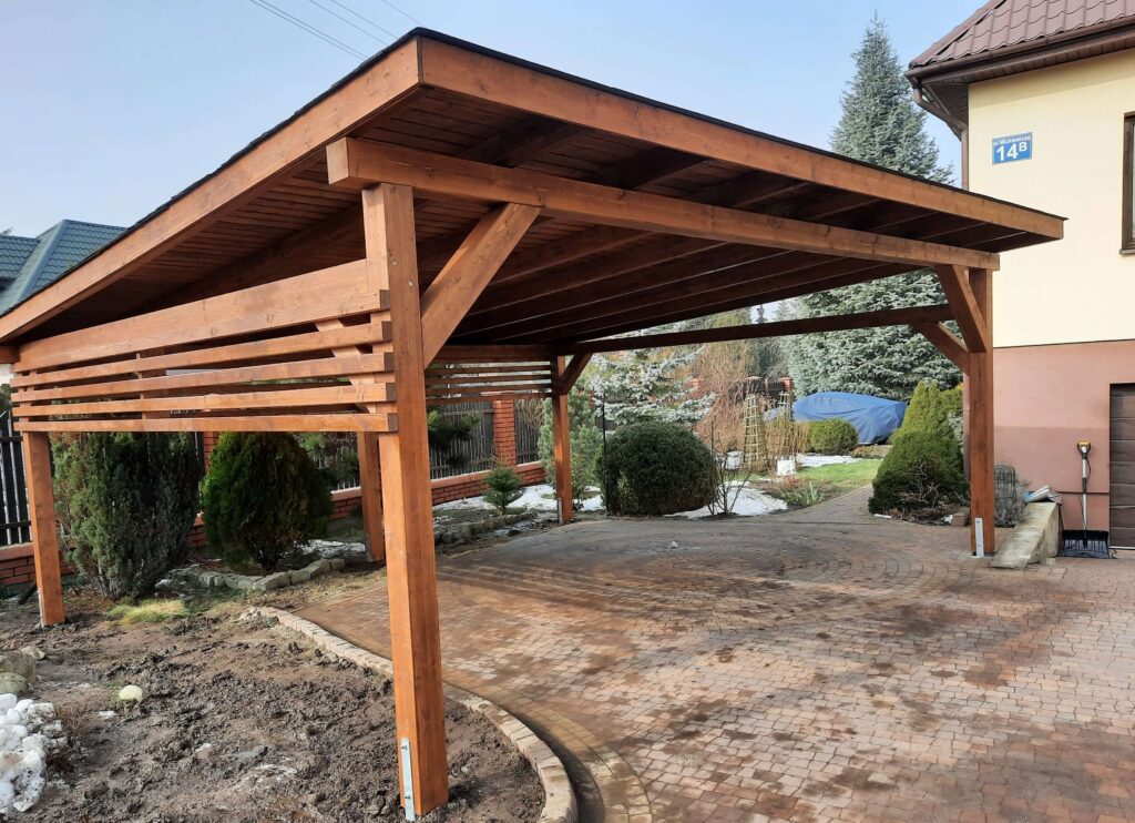 Dwustanowiskowa wiata samochodowa