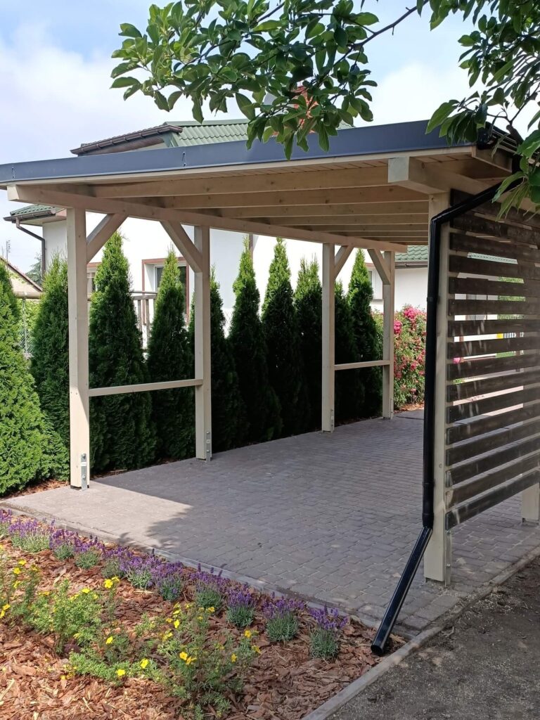 Jednostanowiskowa wiata samochodowa